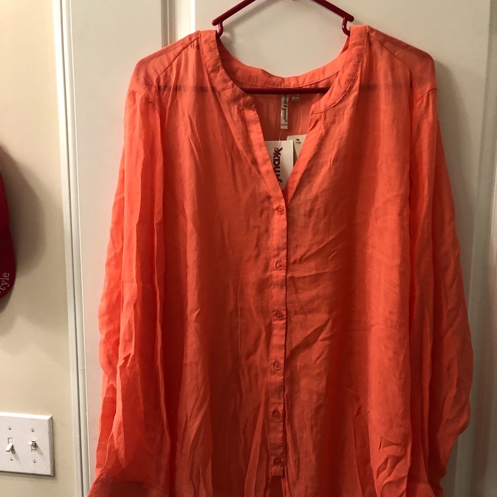 Sheer peach shirt